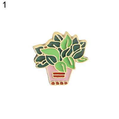 

Creative Aloe Cactus Potted Plant Enamel Brooch Pin Women Clothes Jewelry Gift