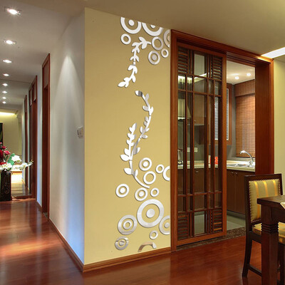 

JPGIF Creative Circle Ring Acrylic Mirror Wall Stickers 3D Home Room Decor Decals BK