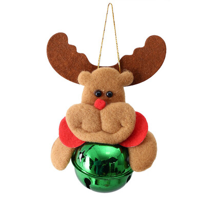 

Toponeto 1PC Christmas Bell Hanging Ornaments Wooden Santa Claus Xmas Tree Pendant Decor