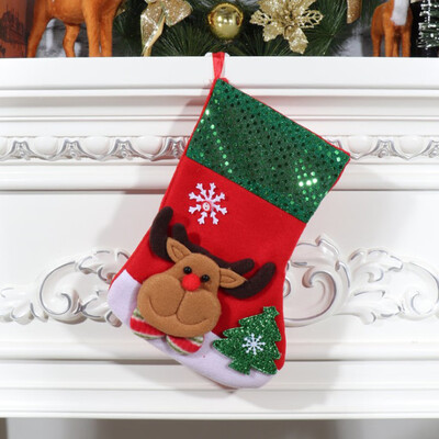 

Toponeto Christmas Candy Gift Bag Decoration Props Santa Elk Socks
