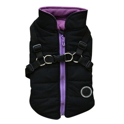 

Small Dog Vest Harness Pet Winter Warm 2 In 1 Outfit Padded Jacket For Small Puppy Dogs Pet Printed Cold Weather Coat