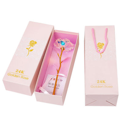 

Dropshipping 24K Foil Plated Gold Rose Flowers With Gift Box For Women Girl Wedding Decor Valentines Day Gift Christmas Present