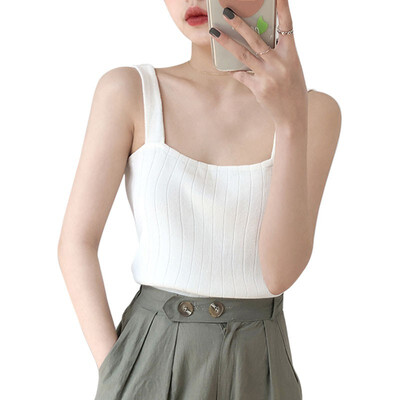 

Sexy Knitted Top Summer Tank top Women camisole Sleeveless Slim Top Female Vest Casual Camis