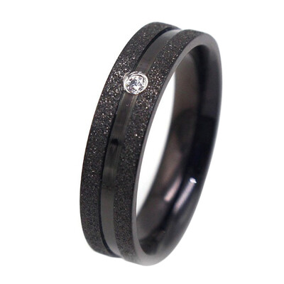 

New Fashion Simple Couple Ring of Titanium Steel Not Fade Color Ring Simple Diamond Gold Couple Ring