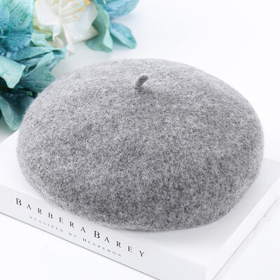 

2019 Early Spring New Vintage Beret Wool Thickened Joker Female Hat Pumpkin Hat Artist Hat