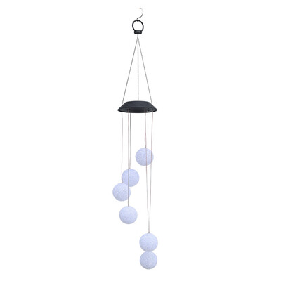 

Solar Power Wind Chime LED Lamp Garden Hanging Color Changing Outdoor Light Ball Pendant Bell Yard Party Lamp