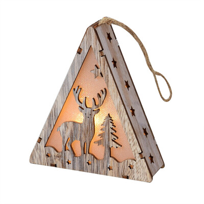 

Gobestart LED Light Wood House Cute Christmas Tree Ornaments Window Holiday Decoration