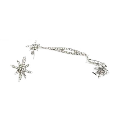 

Asymmetric Snowflake Starfish Diamond Rhinestone Earrings Ear Clip