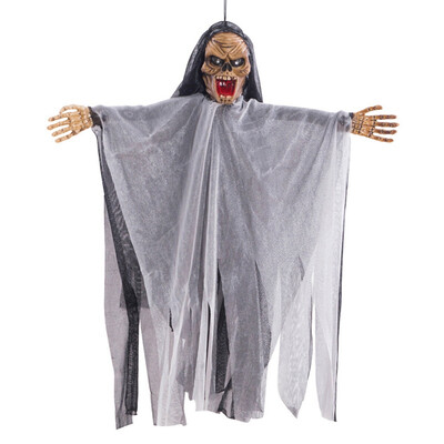 

Halloween Voice Control Gauze Ghost Cap Gauze Ghost For Halloween Hanging Tree Window Door Decoration With Sound Red Light