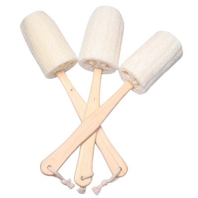 

Natural Exfoliating Loofah Luffa Loofa Back Sponge Scrubber Brush with Long Wooden Handle Stick Holder Body Shower Bath Spa New