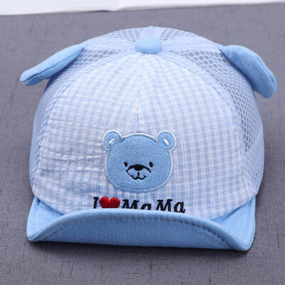 

Baby Hat for Kids Boy Girl Baseball Cap Embroidered Bear Baby Visor Child Cap Mesh Hats Adjustable Hat