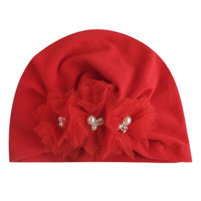 

1Pc Fashion Flower Baby Girls Hat Newborn Elastic Baby Turban Hats for Girls Cotton Infant Beanie Cap