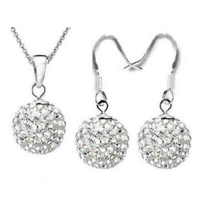 

Pretty Item Lovely Full Accessories Necklace Elegant Jewelry Earring Rhinestone Women Set
