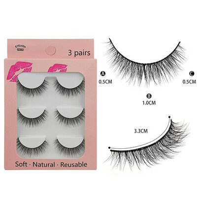 

Gobestart 3 Pairs Of Natural Thick New 3D Imitation Mink False Eyelashes 10 Styles