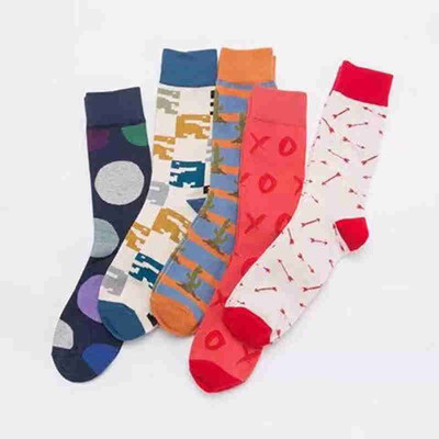 

Aa-shop Men Socks Personality Color Fashion Cotton Happy Socks