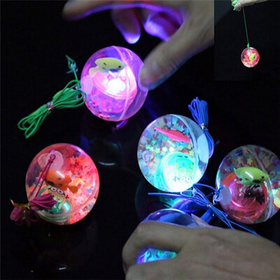

Kid Luminous Toys Flashing Light Up High Bouncing Balls with Rope Transparent Fish Inside LED Lamp Flash Ball