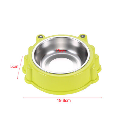 

Gobestart Plastic Stainless Steel Dog Bowl Cat Food Bowl Single Bowl Pet Safety Pet Bowl