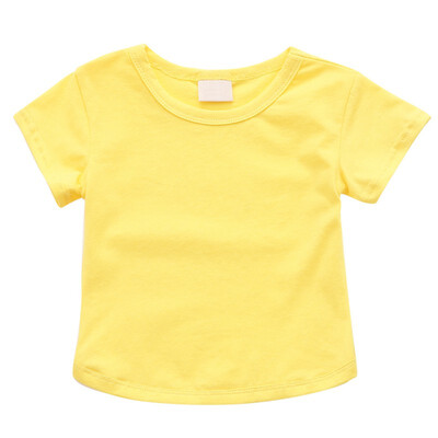 

New Toddler Baby Boy Girl Summer Cotton Solid Print T-shirt Tops Blouse Short Sleeve Casual Tee Shirts