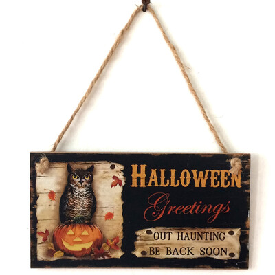 

Wooden Board Hanging Plaque Door Wall Hanging Sign Halloween Party Home Decor