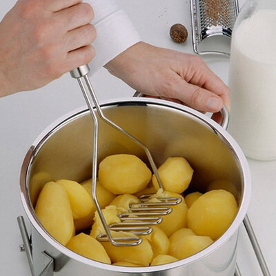 

Fashion Salad Potato Crusher DIY Egg Vegetable Baking Stainless Steel Masher Kitchen 6121wn
