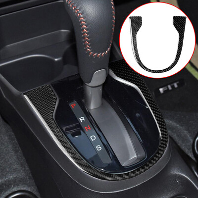 

Black Carbon Fiber Gear Panel Knob Decoration Stickers For Honda JAZZ 2014-2018