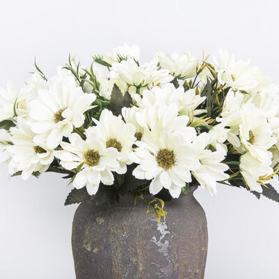 

Artificial Flowers Fake Flowers 5 Branches 10 Heads Vintage Oil Painting Style Daisy Bouquet for Home Garden Office Dining Table