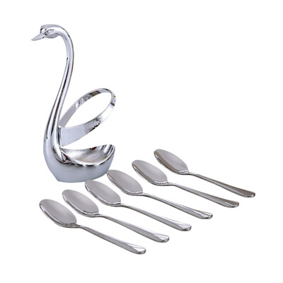 

Stainless Steel Swan Dinnerware Set Tableware Set Fruit Dessert Cutlery Set For Swan Base Holder Cutlery Set Ornament