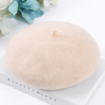 

2019 new beret retro pumpkin hat student literary artist hat wool plus thick hundred-set womens hat