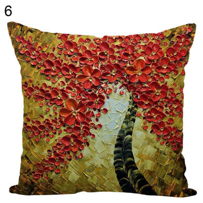 

Flower Plant Painted Throw Pillow Case Cushion Cover Sofa Bed Car Office Decor
