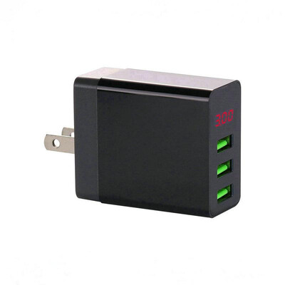 

LED Display 3 USB Charger Universal Mobile Phone USB Charger Fast Charging Wall Charger