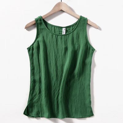 

Fashion Solid Color Women Tank Tops Sleeveless Sexy Casual Tops Korean Female Ladies Cotton Linen Vest -XL regata feminina