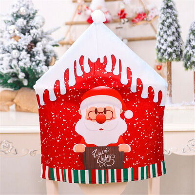 

Christmas Decoration Chair Covers Dining Seat Santa Claus Home Party Decor New