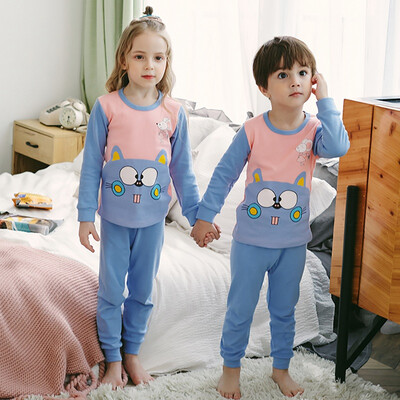 

Autumn Pajamas Baby Kids Girls Boys Cartoon Print Sleepwear Set Long Sleeve Cute Blouse TopsPants Pajamas