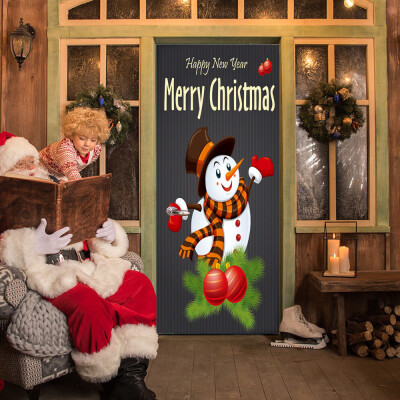 

Gobestart Christmas Snowman Door Cover Holiday Covers Decoration 30-Inch By 65-Feet