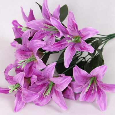 

Lily Flower Artificial Lilies Bouquet 10 Heads Wedding Floral Home Decor Flower Real Touch Wedding Flower bouquet