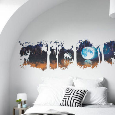 

Forest&Deer DIY Wall Stickers Vinyl Waterproof Removable Wall Stickers Decal Art Mural Living Room Poster Decor 2 Pieces