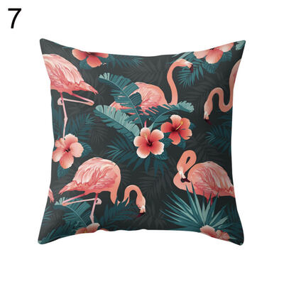 

Flamingo Square Throw Pillow Case Cushion Cover Sofa Bed Car Cafe Office Decor
