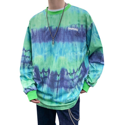 

Gradient Print Fashion T Shirt Women Simple Spring Long Sleeve Tshirt Cute Autumn Loose Round Collar Tee Tops Couple T-shirt