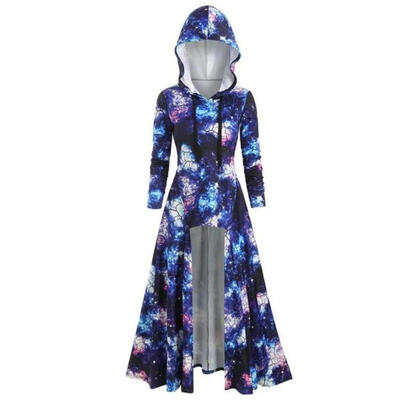 

Drawstring Chic Women Long Sleeve Printing Hooded Autumn Fashion Cloak Tops