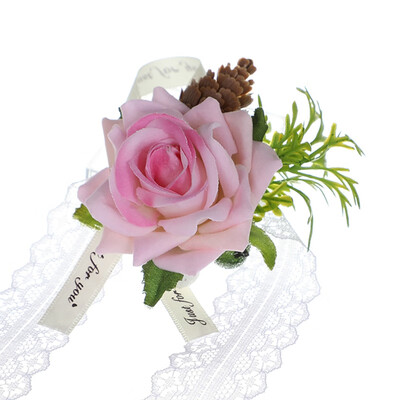 

Wedding Corsage White Silk Roses Corsages Boutonnieres Wedding Decoration Marriage Rose Corsage Boutonniere Flowers Bridesmaid