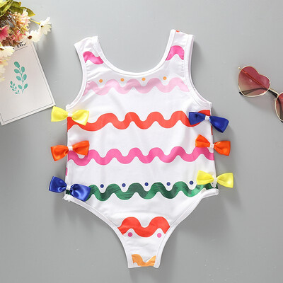

Baby Swimsuits Kids Baby Girls Wave Pattern Printed Bow Bikini Swimwear Swimsuit Bathing Suit Beachwear
