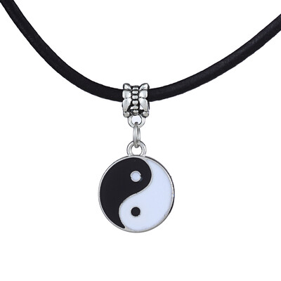 

Hot Sale New Retro Yin&Yang Fashion Simple Men Leather Pendant Necklace