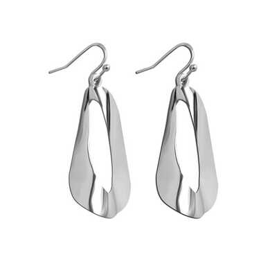 

1 Pair Simple Girl Water Dorp Silver Irregular Dangle Earrings Women Alloy Ethnic Vintage Wedding Ear Studs