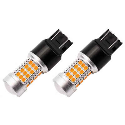 

2PCS 7443 54SMD Car Yellow Direction Indicator Lamps Car Turn Signals Automobile LED Light Auto Parts Bulb Set