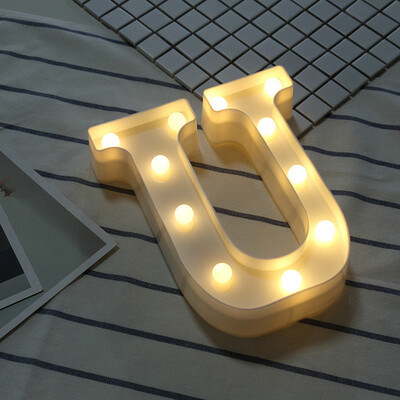 

Siaonvr Alphabet LED Letter Lights Light Up White Plastic Letters Standing Hanging N