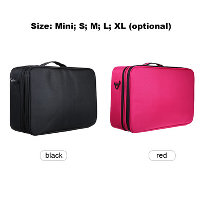 

Cosmetic Case Organizer Waterproof Large Capacity Makeup Storage Bags Travel Beauty Artist Brush Box with Shoulder Belt