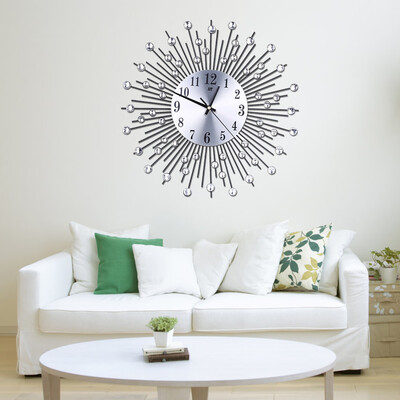 

Gobestart 3D Wall Clock Diamonds Non-Ticking Silent Dazzling Clock For Home Office