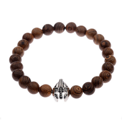 

Wooden Beads Ancient Silver Buddha Head Palm Owl Bracelet Hand Cord Elastic Bracelet Unisex Pair Jewellery