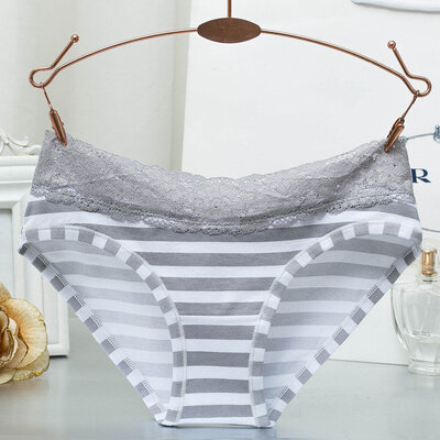 

Sexy Low Waist Briefs Lace Panties Ladies Openwork Striped Leopard Print Underwear Women