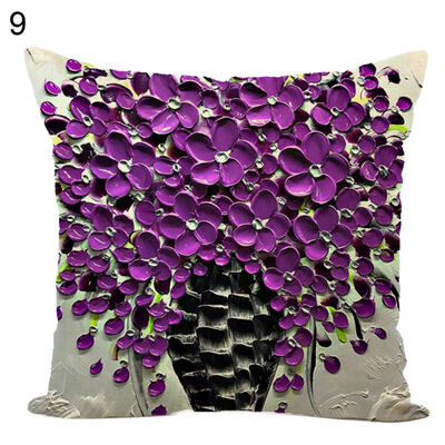 

Flower Plant Painted Throw Pillow Case Cushion Cover Sofa Bed Car Office Decor